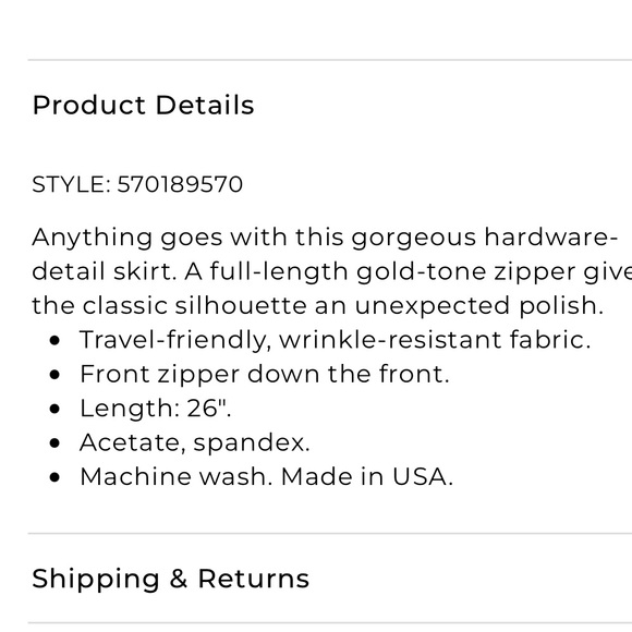 NWT Chico’s Travelers Zipper Detail Black Skirt - Picture 12 of 12